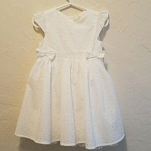 white eyelet flower girl dress